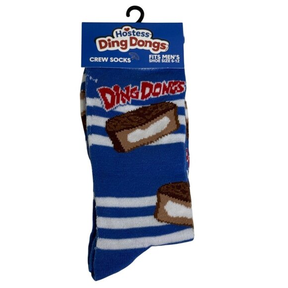 Blue Crew Socks with Snack Cake Print 🍫 NWT Fun Men’s Socks Size 6-12 - Picture 1 of 2